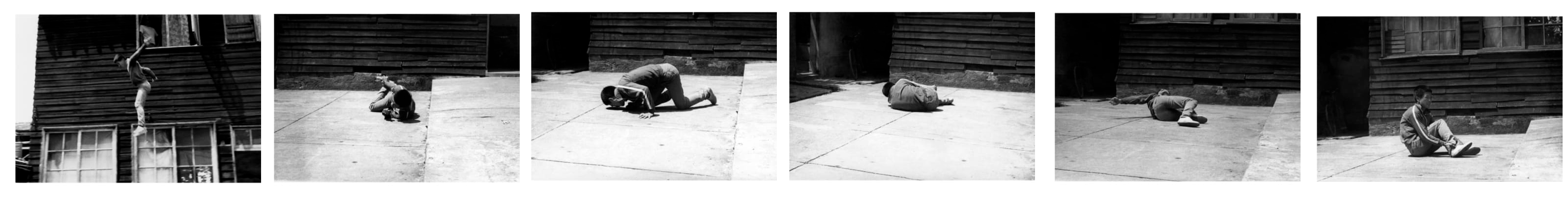 Tehching Hsieh performing his 'jump piece'